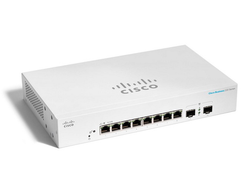 [CBS220-8T-E-2G-EU] Cisco Business 220 8-port GE, 2x1G SFP Smart Switch with external PS