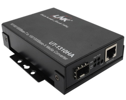 [UT-1310HA] Link 10/100/1000Mbps ‎Hardened Converter SFP Slot w/AC Adapter