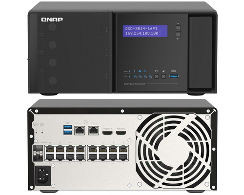 QNAP QGD-3014-16PT-8G 16-Port Gigabit Managed Switch & NAS with PoE