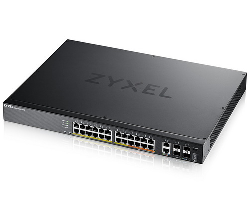 [XGS2220-30HP] Zyxel 24-port GbE L3 Access PoE+ Switch with 6 10G Uplink